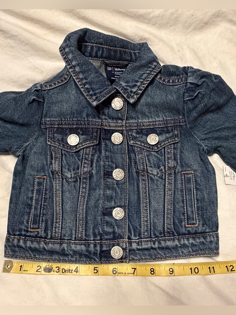 NEW Baby Gap Disney Appliquéd Minnie Mouse Jean Jacket Toddler Girl Size 12-18 M - Picture 12 of 16